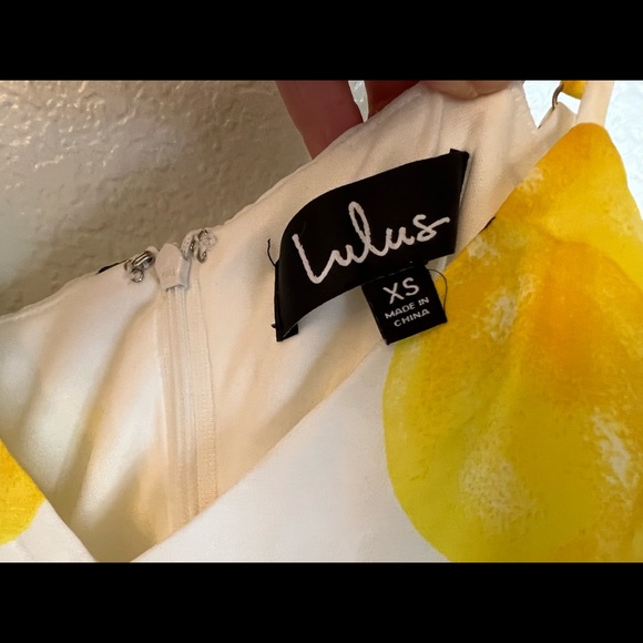 Lulus Afternoon Air Yellow Lemon Print High Low MIDI  Dress - Picture 10 of 12